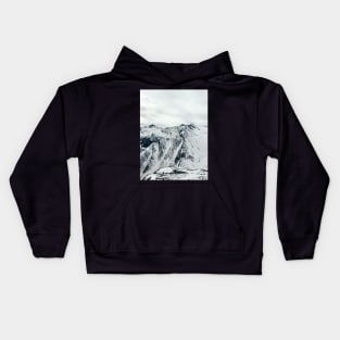 Mountains of Switzerland - White Alps on Overcast Winter Day Kids Hoodie